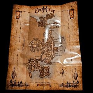 Everquest II Double-sided Map Qeynos Freeport Poster Wall Cartography Accent